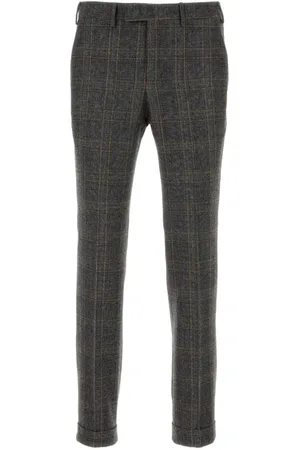 PT Torino Checked mid-rise tapered trousers