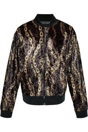 VERSACE Chain-print bomber jacket