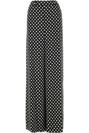 Saint Laurent Polka-dot tailored silk trousers