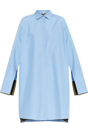 Loewe Logo-embroidered cotton shirt dress