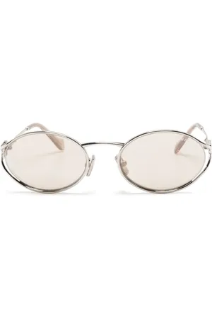 Miu Miu Oval-frame metal sunglasses