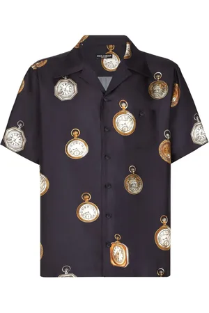 Dolce & Gabbana Clock-motif silk shirt