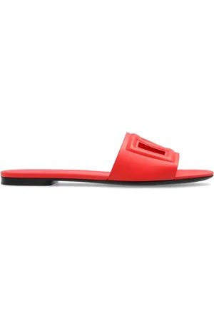 Dolce & Gabbana Logo-debossed leather slides