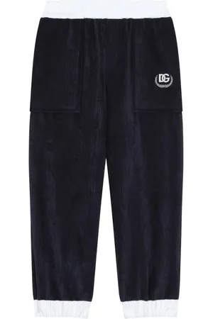 Dolce & Gabbana Logo-embroidered corduroy trousers