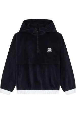 Dolce & Gabbana Logo-embroidered velvet hoodie