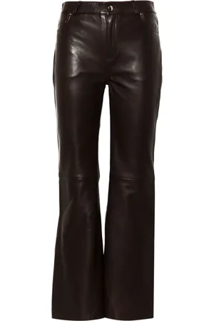 Maje Straight-leg leather trousers