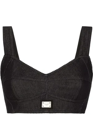 Dolce & Gabbana Logo-tag denim corset top