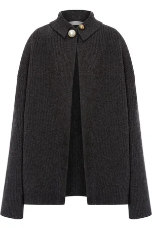 Serafini Brooch-detail ribbed-knit jacket