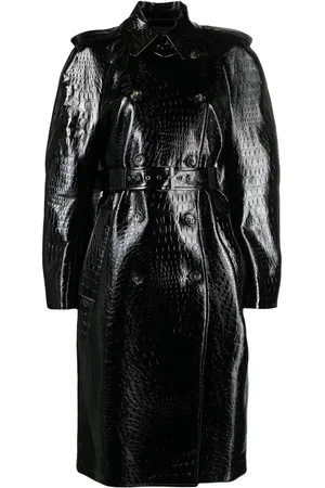 Sportmax Faggi crocodile-effect trench coat