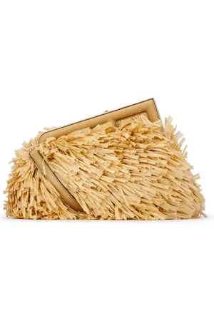 Fendi First raffia shoulder bag