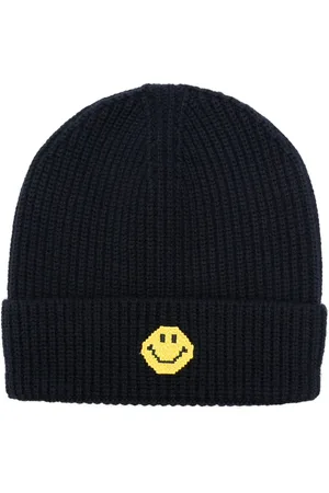 JOSHUA SANDERS Smiley face-patch beanie