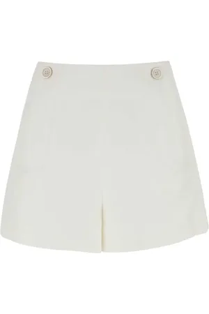 Chloé Button-detail wool tailored shorts