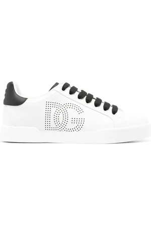 Dolce & Gabbana Portofino perforated-logo leather sneakers