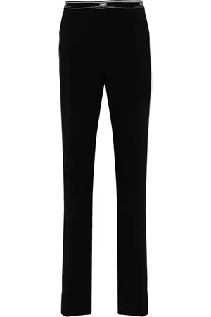 Elisabetta Franchi Side-band crepe straight trousers