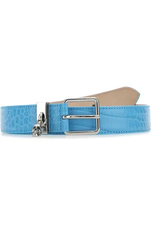 Alexander McQueen Crocodile-effect leather belt