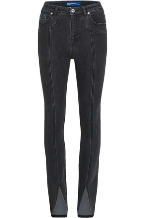 Karl Lagerfeld High-rise split-hem skinny jeans