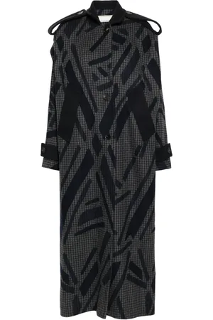 Litkovskaya Geometric-print wool trench coat