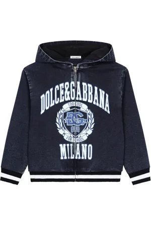 Dolce & Gabbana Logo-print denim-look hoodie