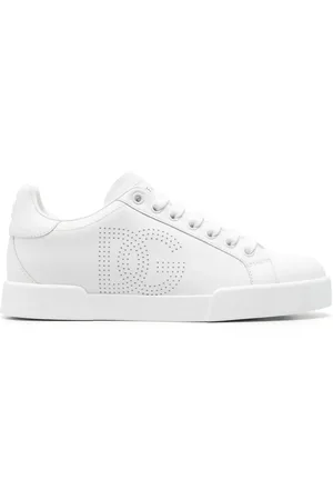 Dolce & Gabbana Portofino perforated-logo leather sneakers