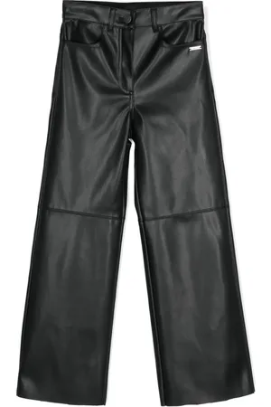 MONNALISA Straight-leg faux-leather trousers