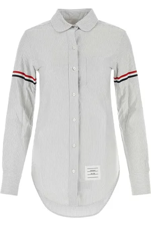 Thom Browne Vertical-stripe RWB-detail shirt