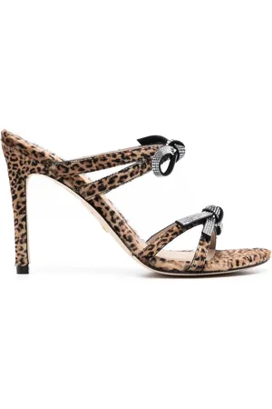 Stuart Weitzman 100mm leopard-print mules