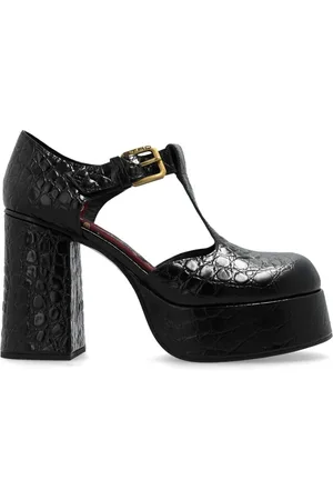Etro 110mm crocodile-embossed platform pumps