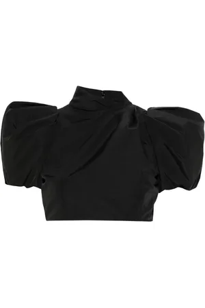Moschino Puff-sleeves cropped top