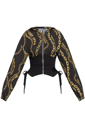 VERSACE Chain Couture-print panelled hoodie