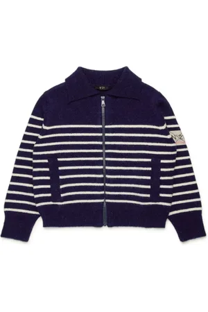 Nº21 Striped zip-up cardigan