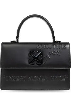 OFF-WHITE Logo-plaque leather tote bag