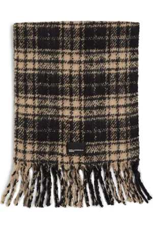 Karl Lagerfeld Checked knitted scarf