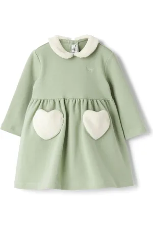 Il gufo Heart-appliqué dress