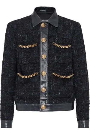 Dsquared2 Chain-detailing tweed jacket