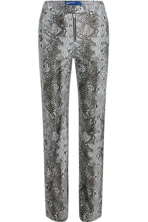Karl Lagerfeld Snake-print faux-leather trousers