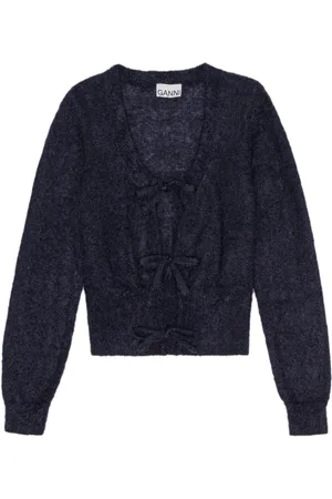 Ganni Knitted tie string cardigan