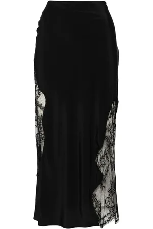 ERIKA CAVALLINI Lace-panelling midi skirt