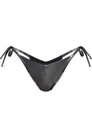 Moschino Metallic-sheen side-tie bikini bottoms