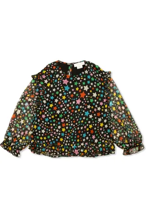Stella McCartney Graphic-print ruffled blouse