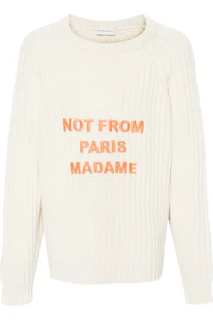 Drôle de Monsieur Le Maille Tressée Slogan jumper