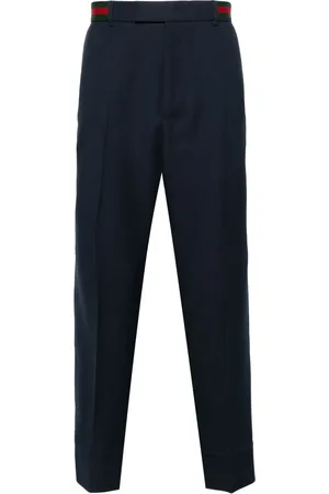 Gucci Web-stripe trim cropped trousers