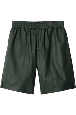Burberry Logo-debossed leather shorts