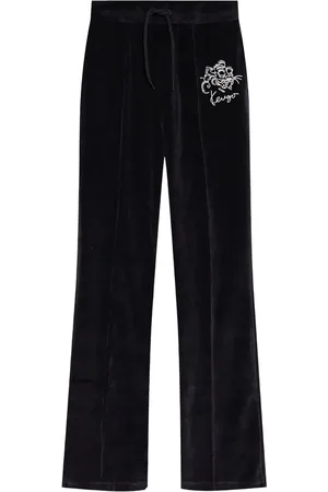 Kenzo Star Tiger embroidered velvet track pants