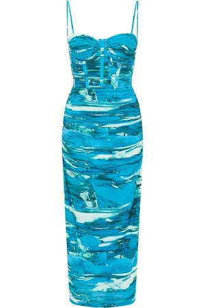 Rebecca Vallance Marine graphic-print draped midi dress