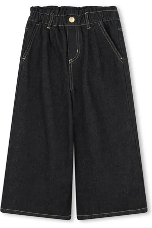 Kenzo Tiger-embroidered high-rise wide-leg jeans