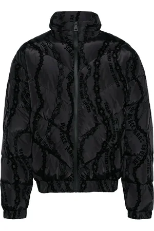 VERSACE Flocked-print quilted puffer jacket