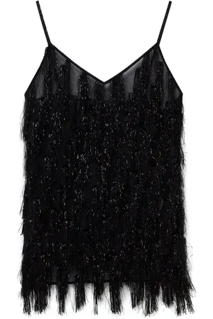 Stella McCartney Glitter-Tassel V-neck tank top