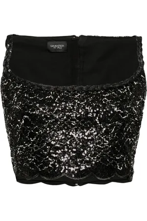 Giambattista Valli Sequin-embellishment scallop-hem tank top