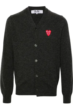 Comme des Garçons Heart-patch wool cardigan