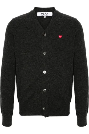 Comme des Garçons Heart-patch wool cardigan